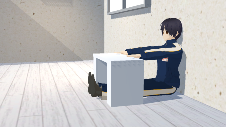 長座体前屈 スタート位置を測る長座姿勢